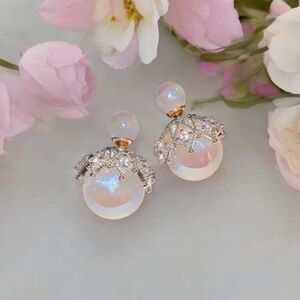 ANTHROPOLOGIE GLAM IRRIDESCENT BUBBLE DOUBLE SIDED EARRINGS